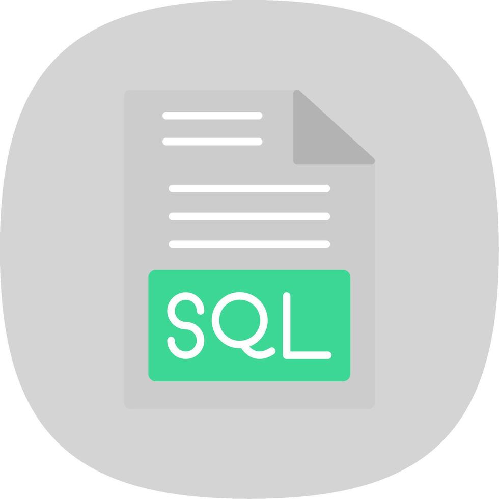 Sql Flat Curve Icon Design vector