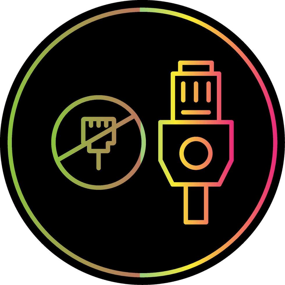 Lan Unplugged Line Gradient Due Color Icon Design vector