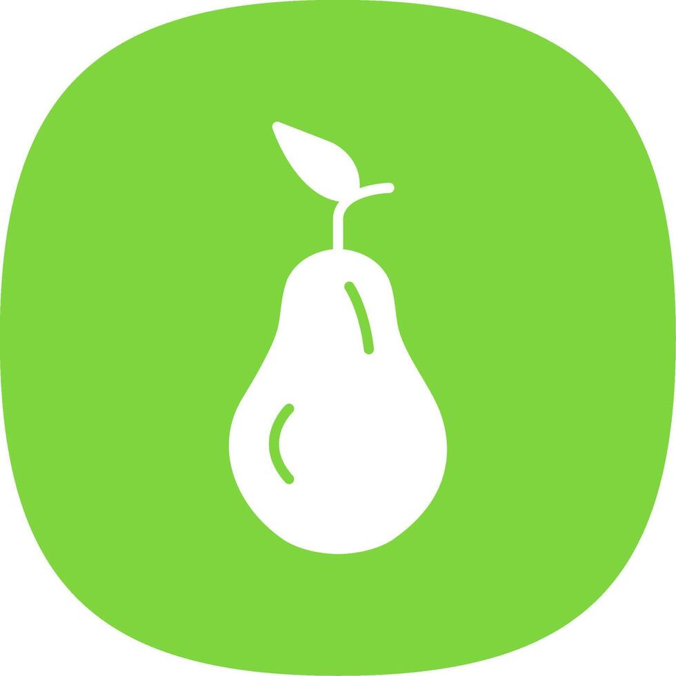 Pear Glyph Curve Icon Design vector