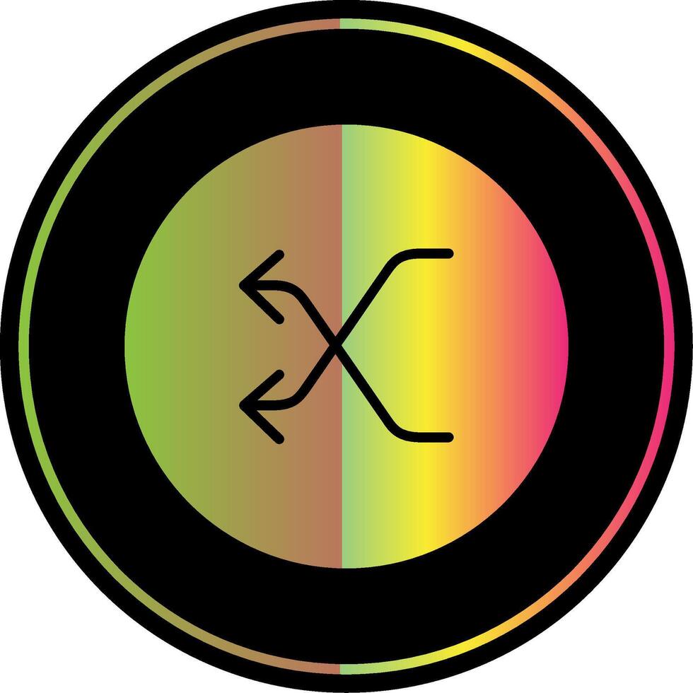 Shuffle Glyph Due Color Icon Design vector