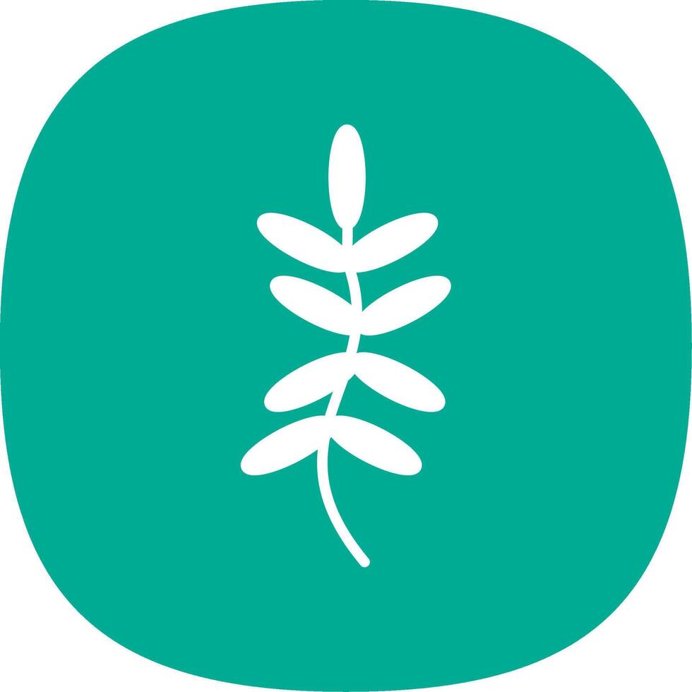 Fern Glyph Curve Icon Design vector