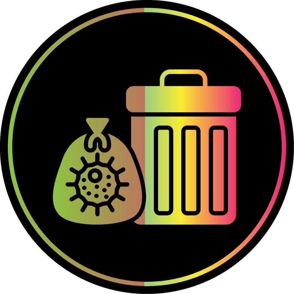 Trash Glyph Due Color Icon Design vector