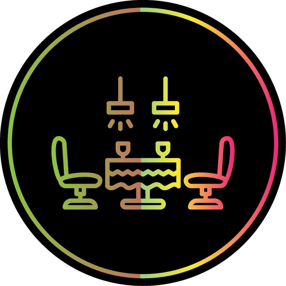 Dining Table Line Gradient Due Color Icon Design vector