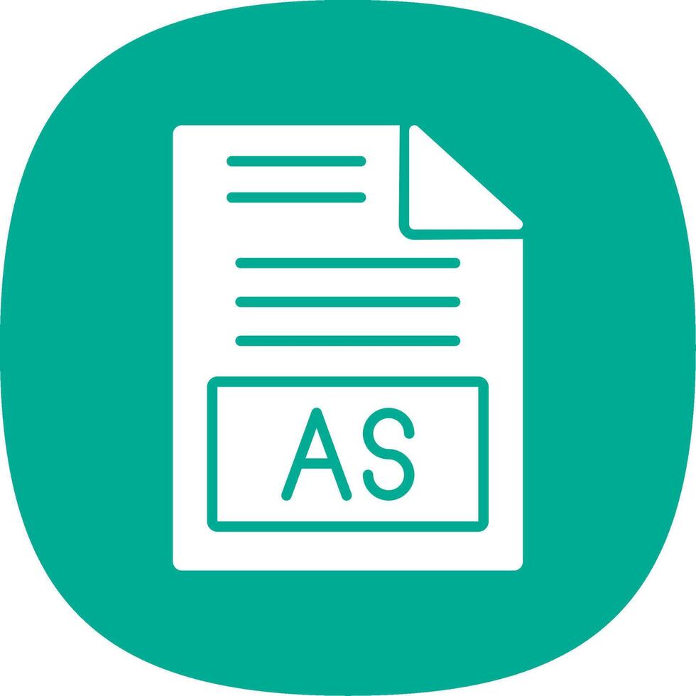 As Glyph Curve Icon Design vector