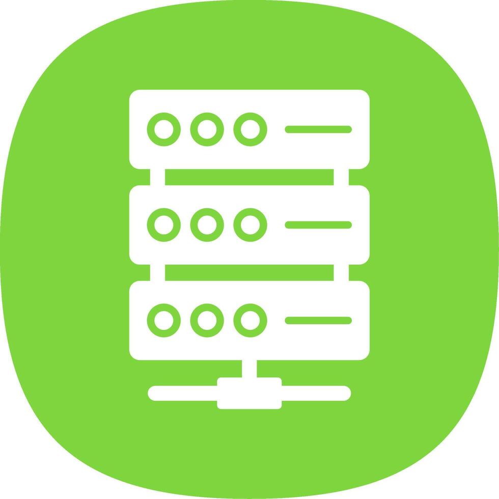 Server Glyph Curve Icon Design vector