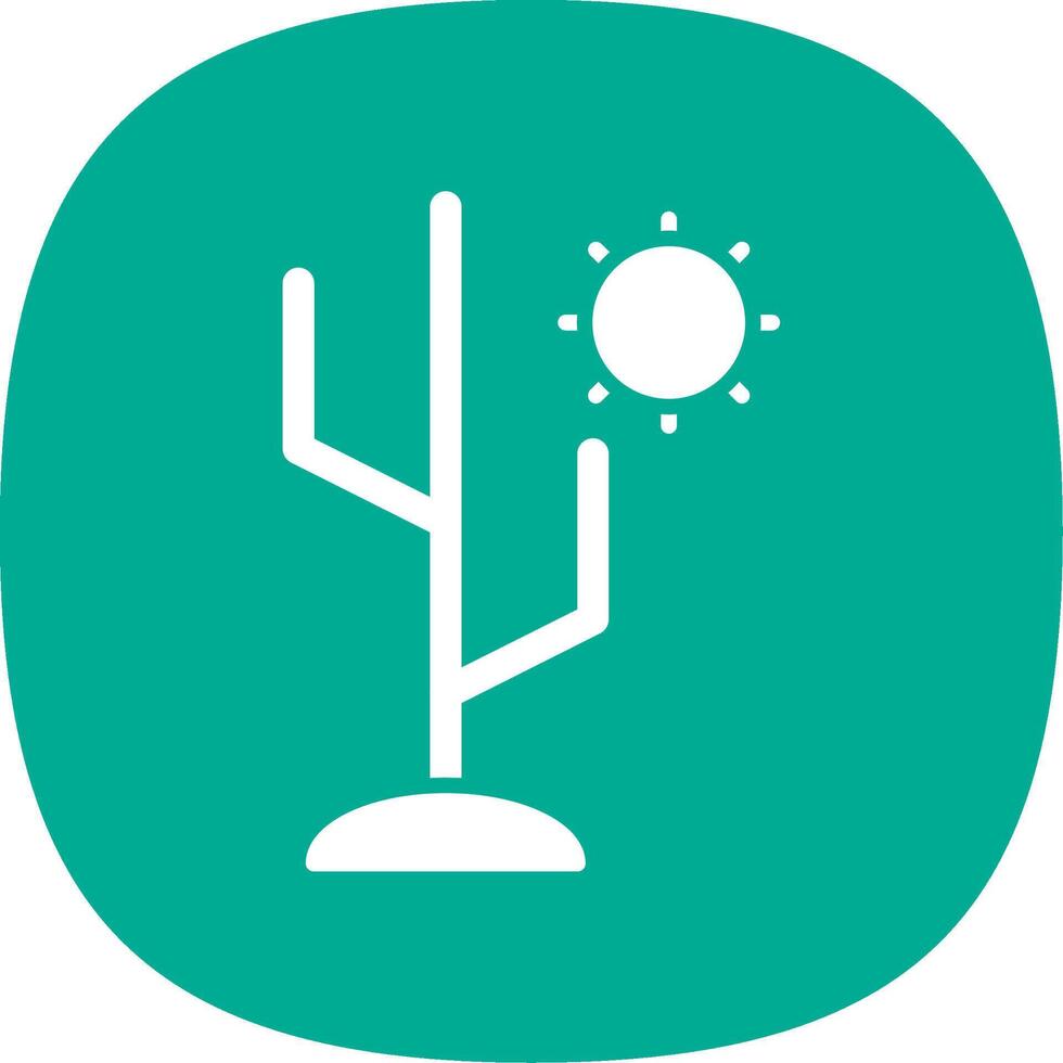 Cactus Glyph Curve Icon Design vector