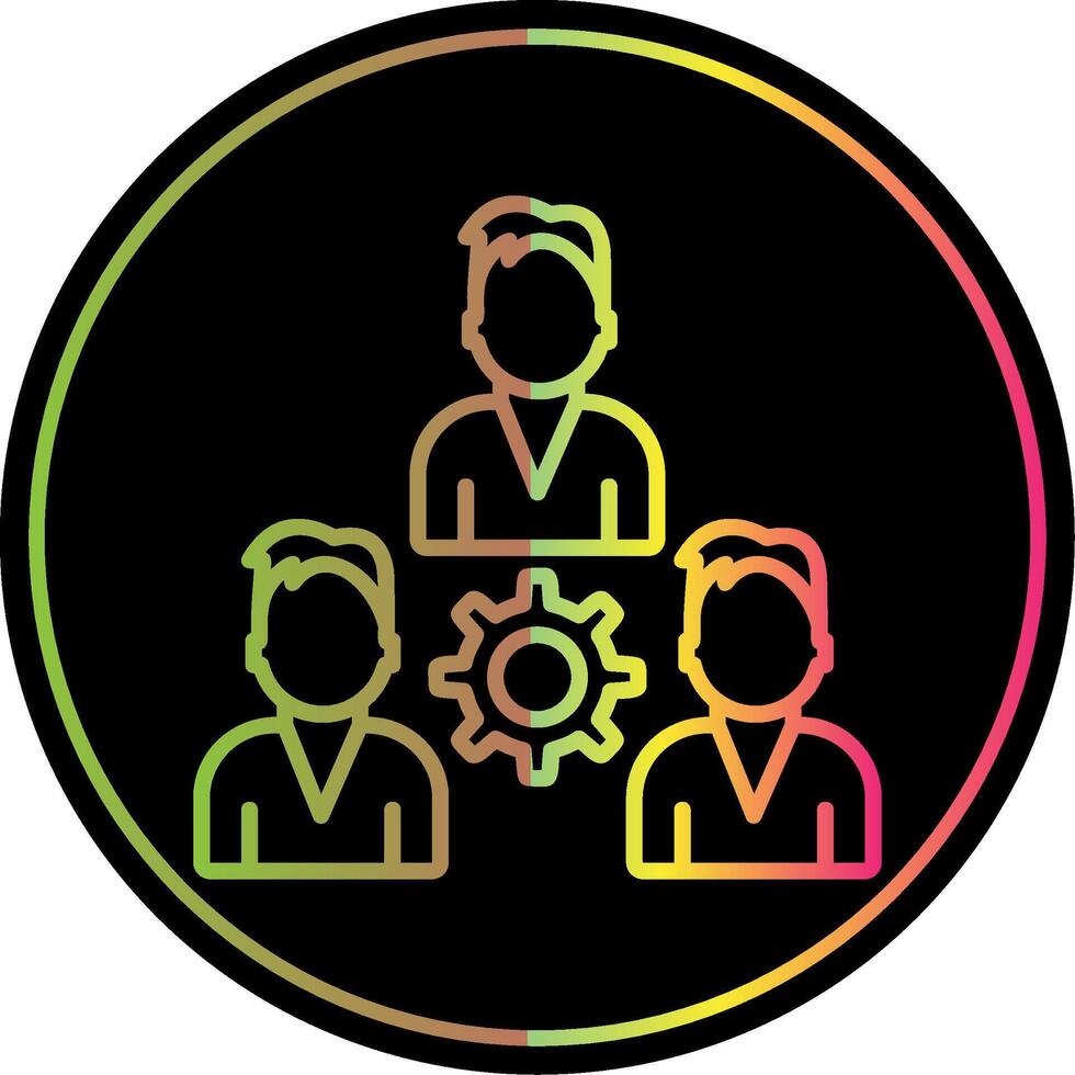 Team Management Line Gradient Due Color Icon Design vector