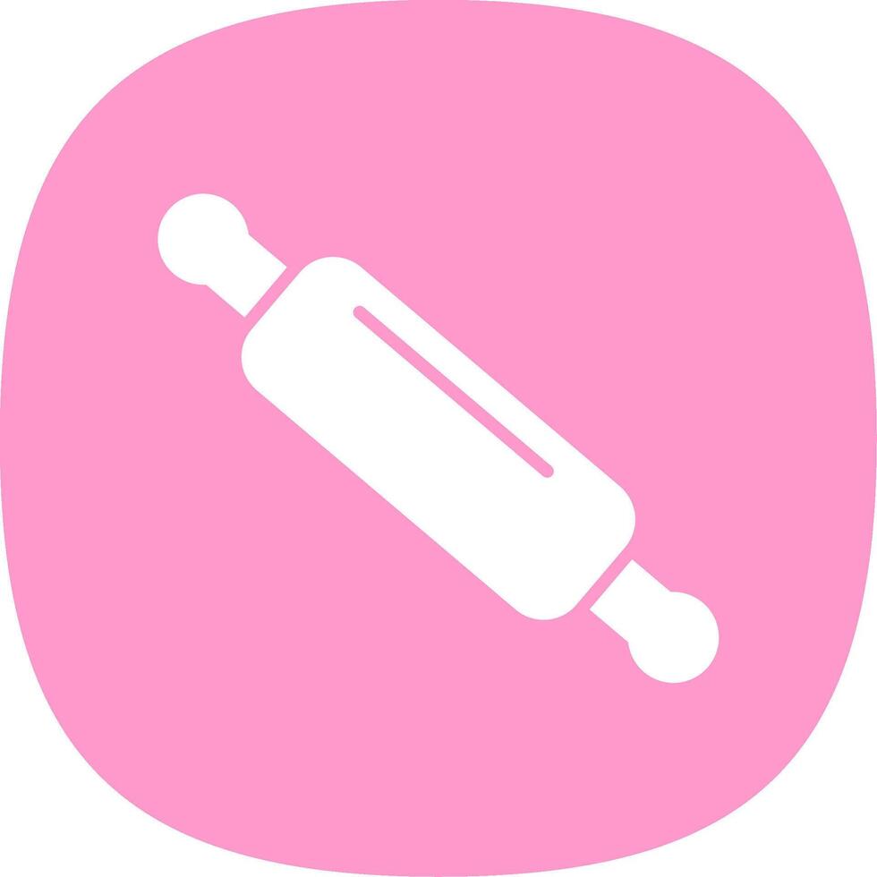 Rolling Pin Glyph Curve Icon Design vector