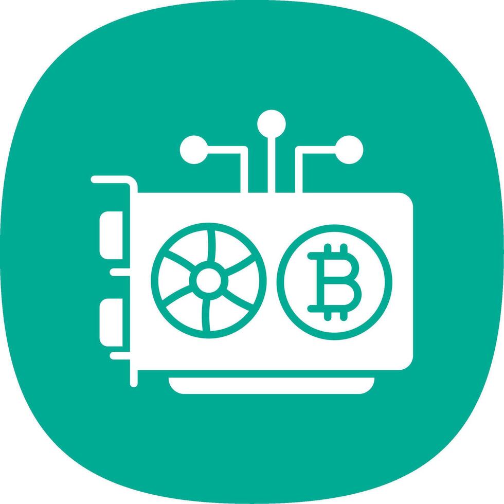 Mining Rig Glyph Curve Icon Design vector