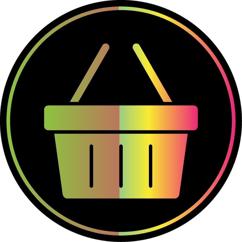 compras cesta glifo debido color icono diseño vector
