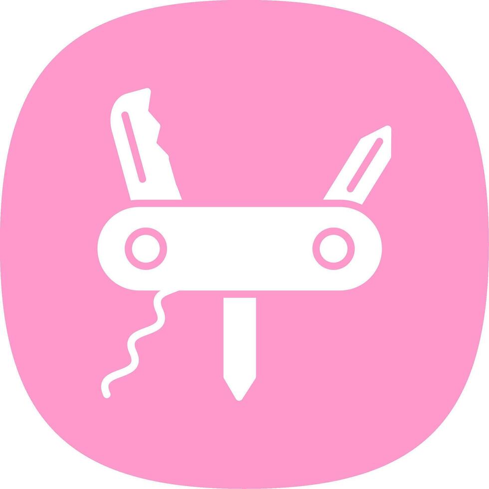 cuchillo glifo curva icono diseño vector