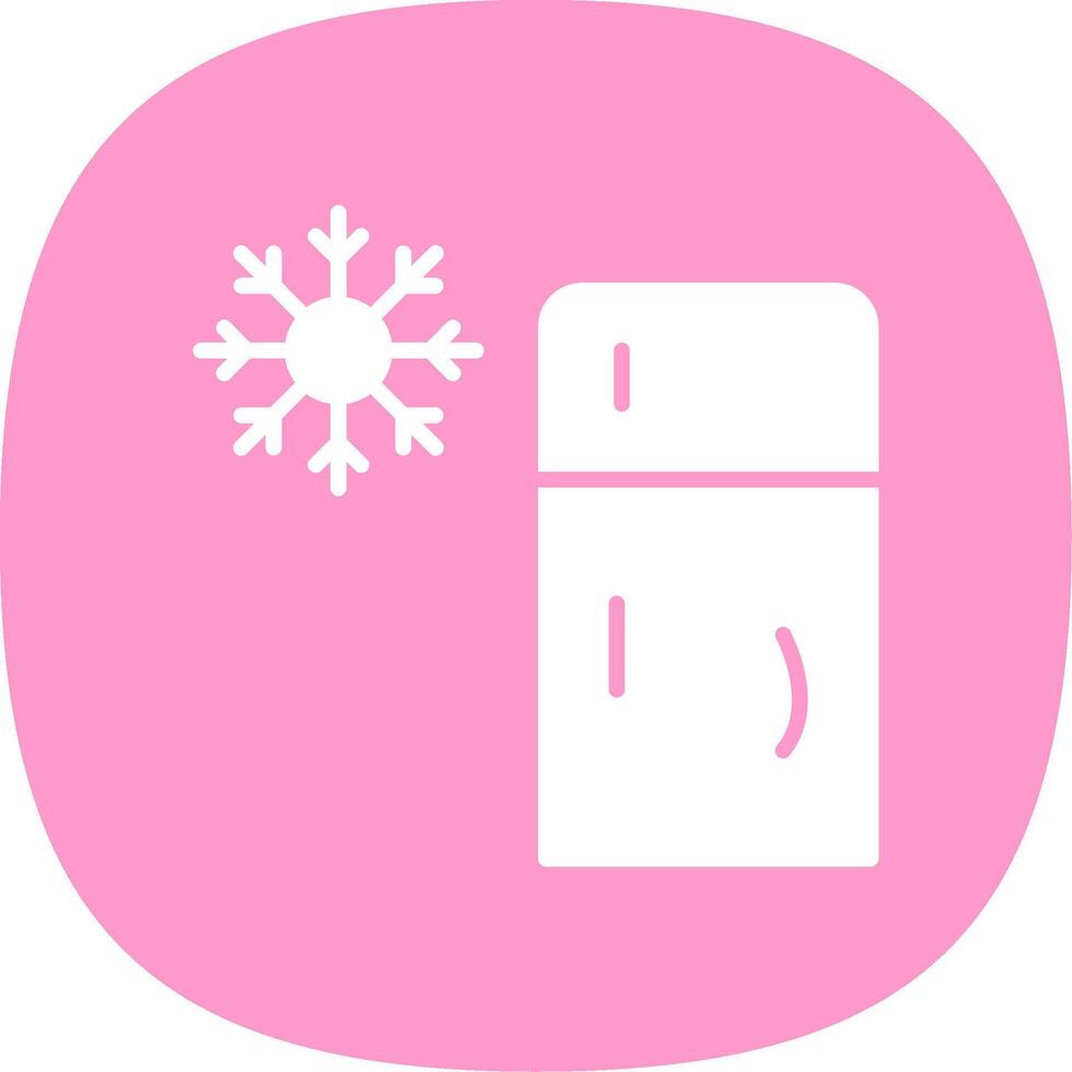 Refrigerator Glyph Curve Icon Design vector