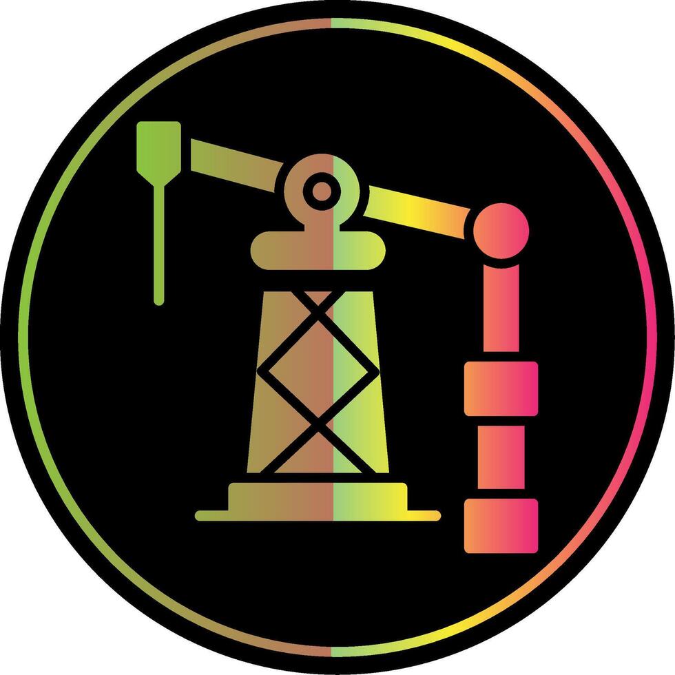 Oil Derrick Glyph Due Color Icon Design vector