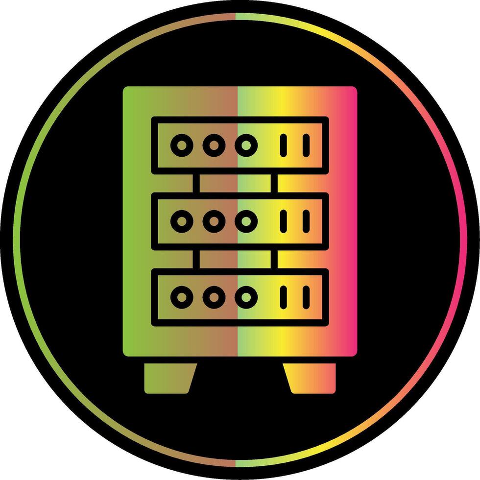 Server Rack Glyph Due Color Icon Design vector
