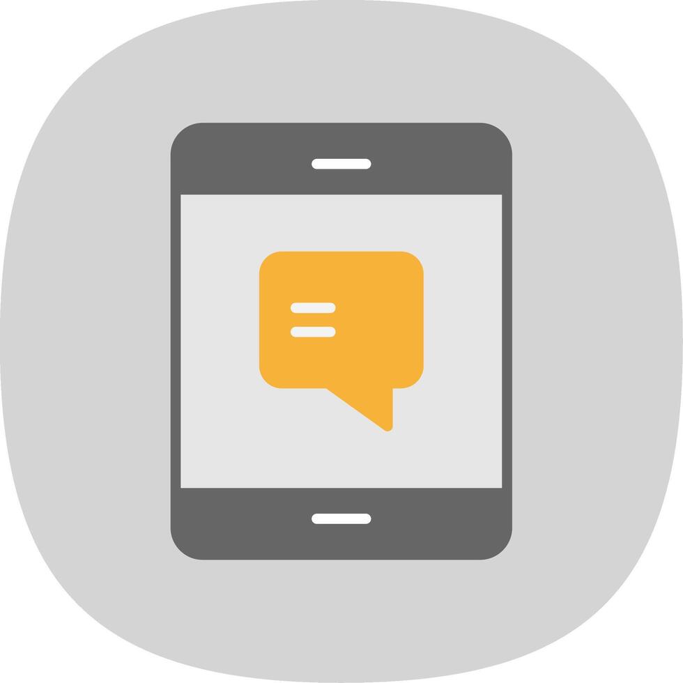 Text Message Flat Curve Icon Design vector