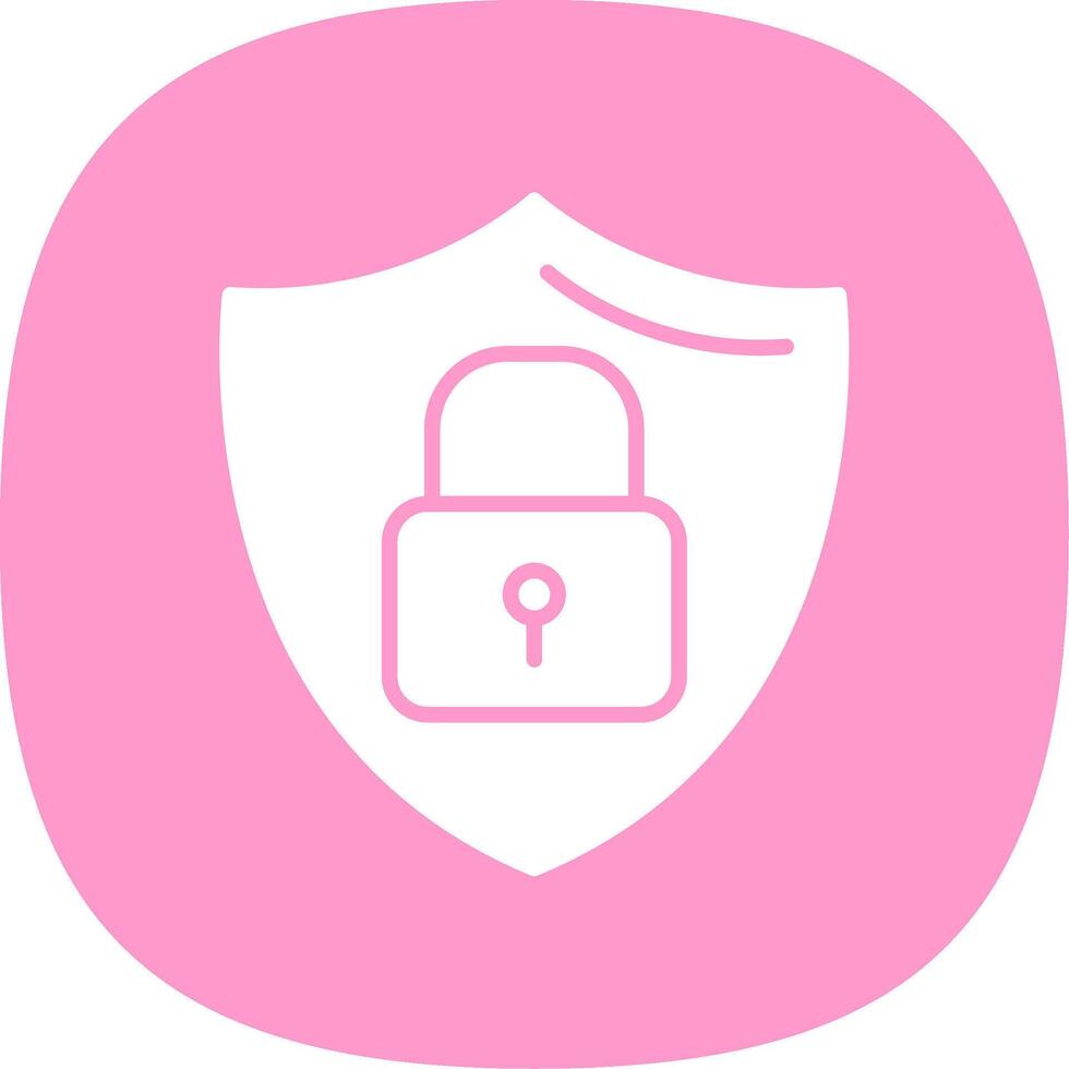 Shield Glyph Curve Icon Design vector