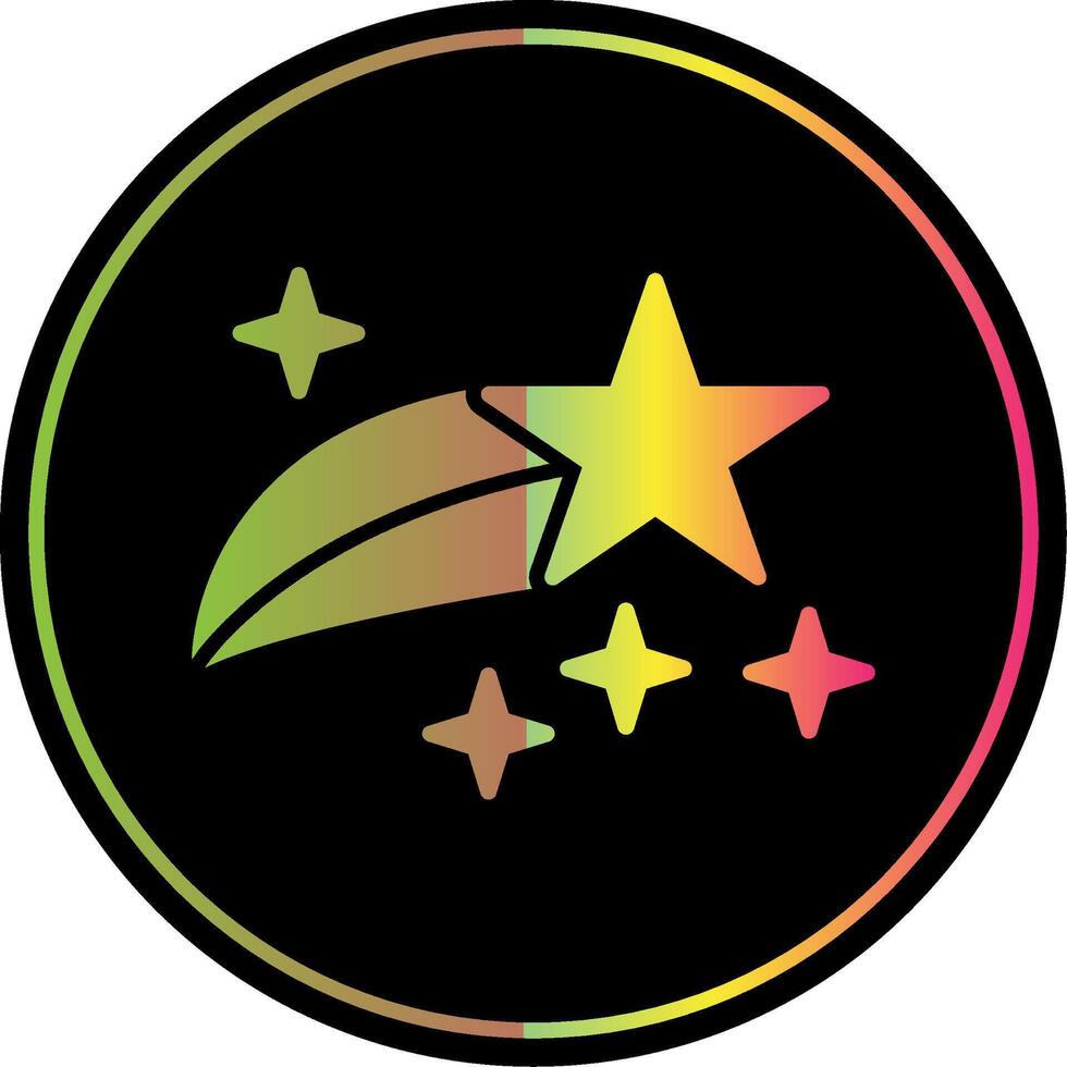 Shooting Star Glyph Due Color Icon Design vector