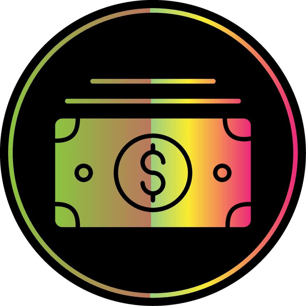 Cash Glyph Due Color Icon Design vector