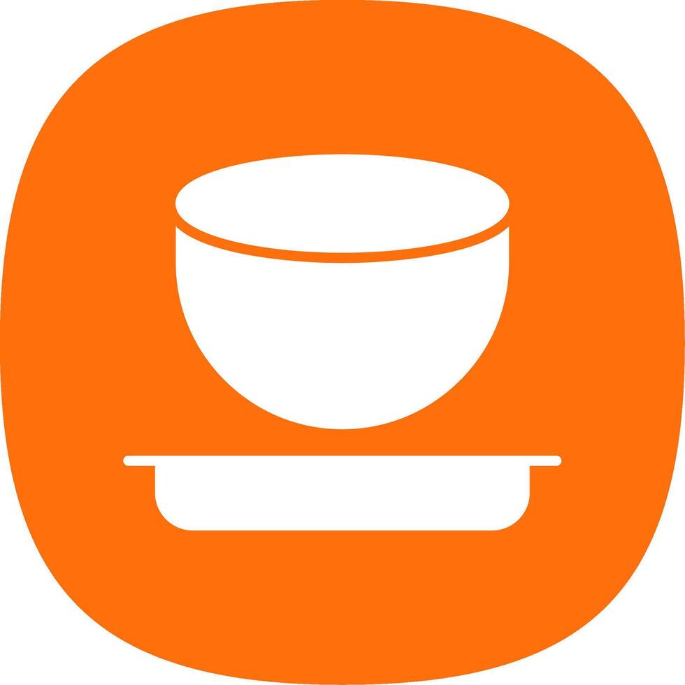 Bowl Glyph Curve Icon Design vector