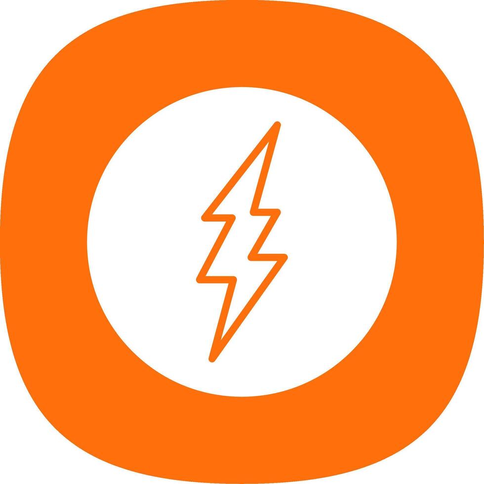 Lightning Glyph Curve Icon Design vector