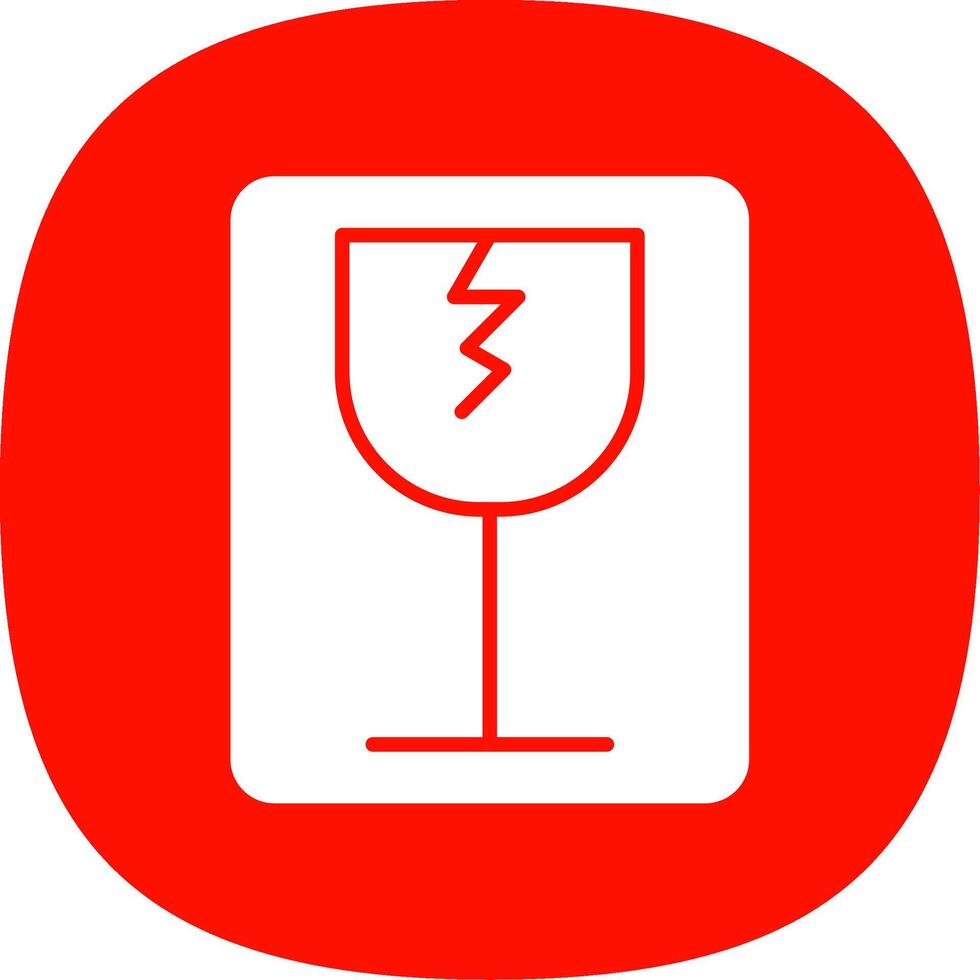 Fragile Glyph Curve Icon Design vector