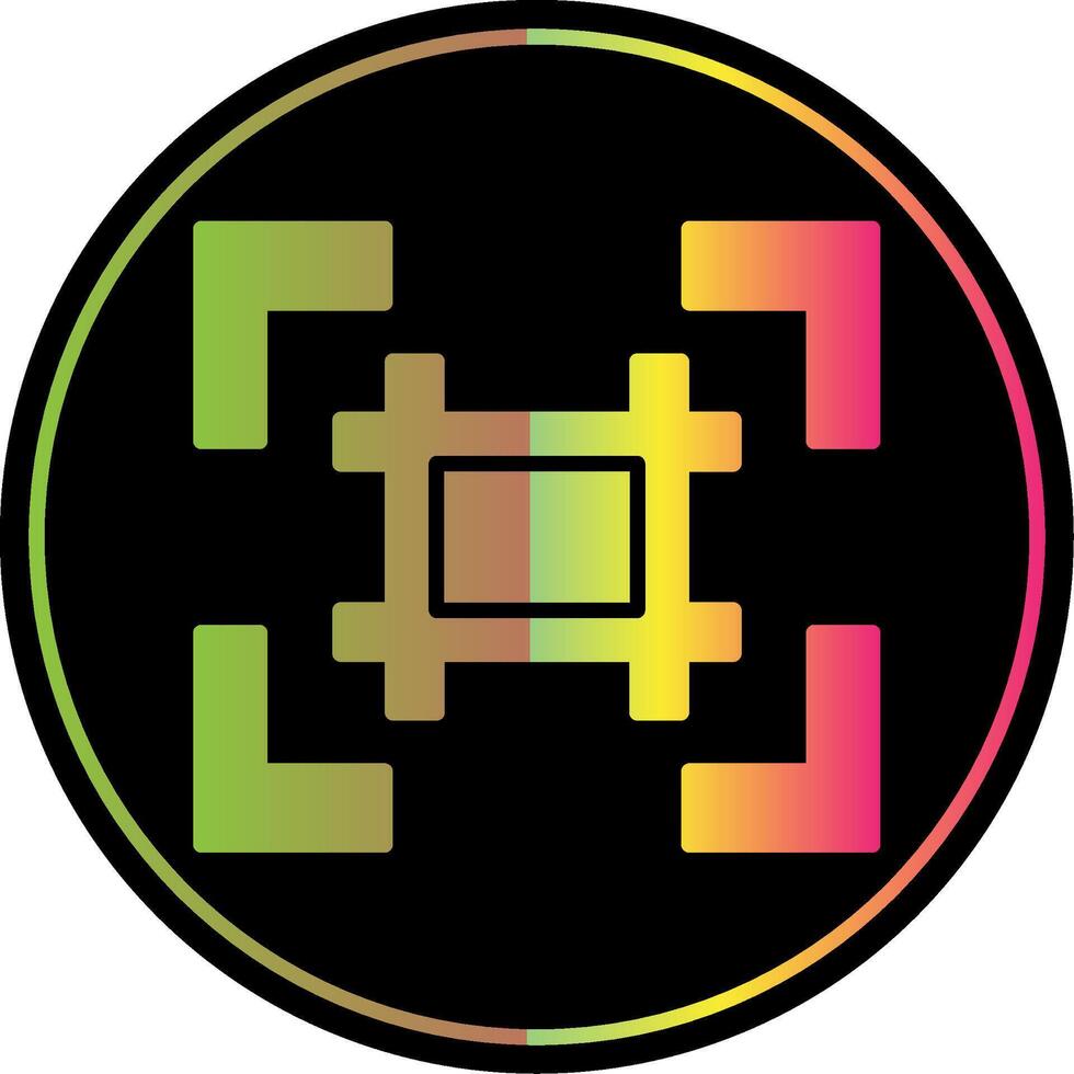 Grid Glyph Due Color Icon Design vector