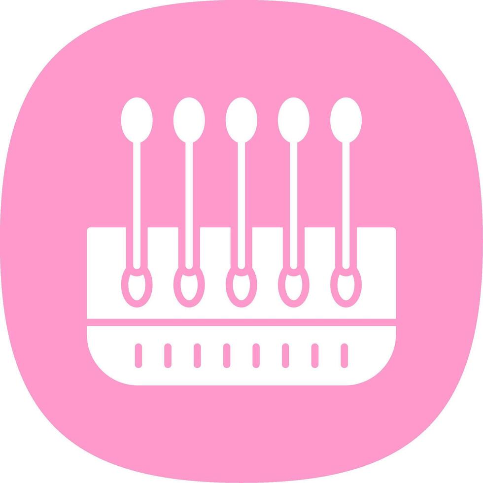 Cotton Buds Glyph Curve Icon Design vector