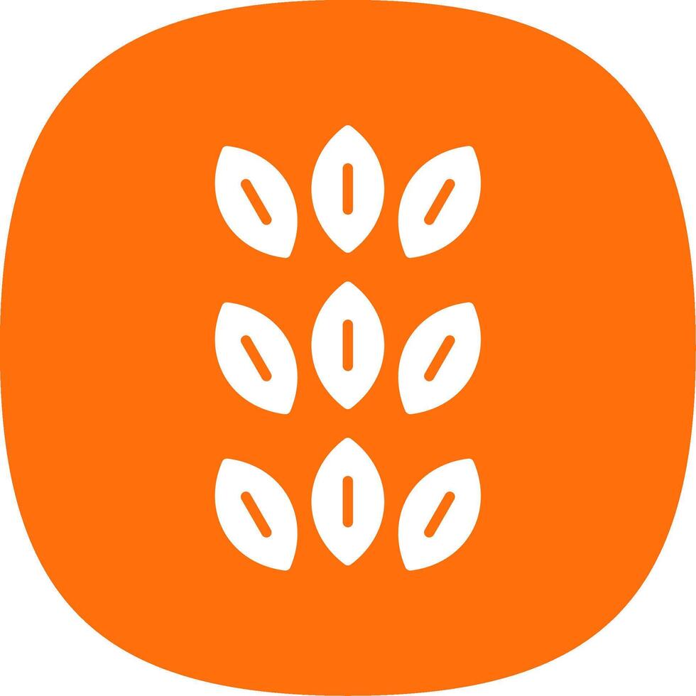 Sesame Glyph Curve Icon Design vector
