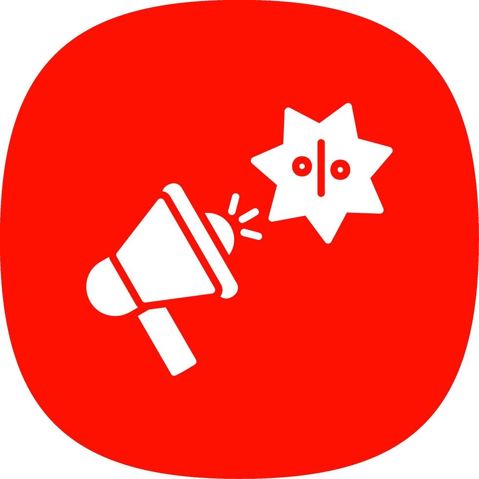 Promotion Glyph Curve Icon Design vector