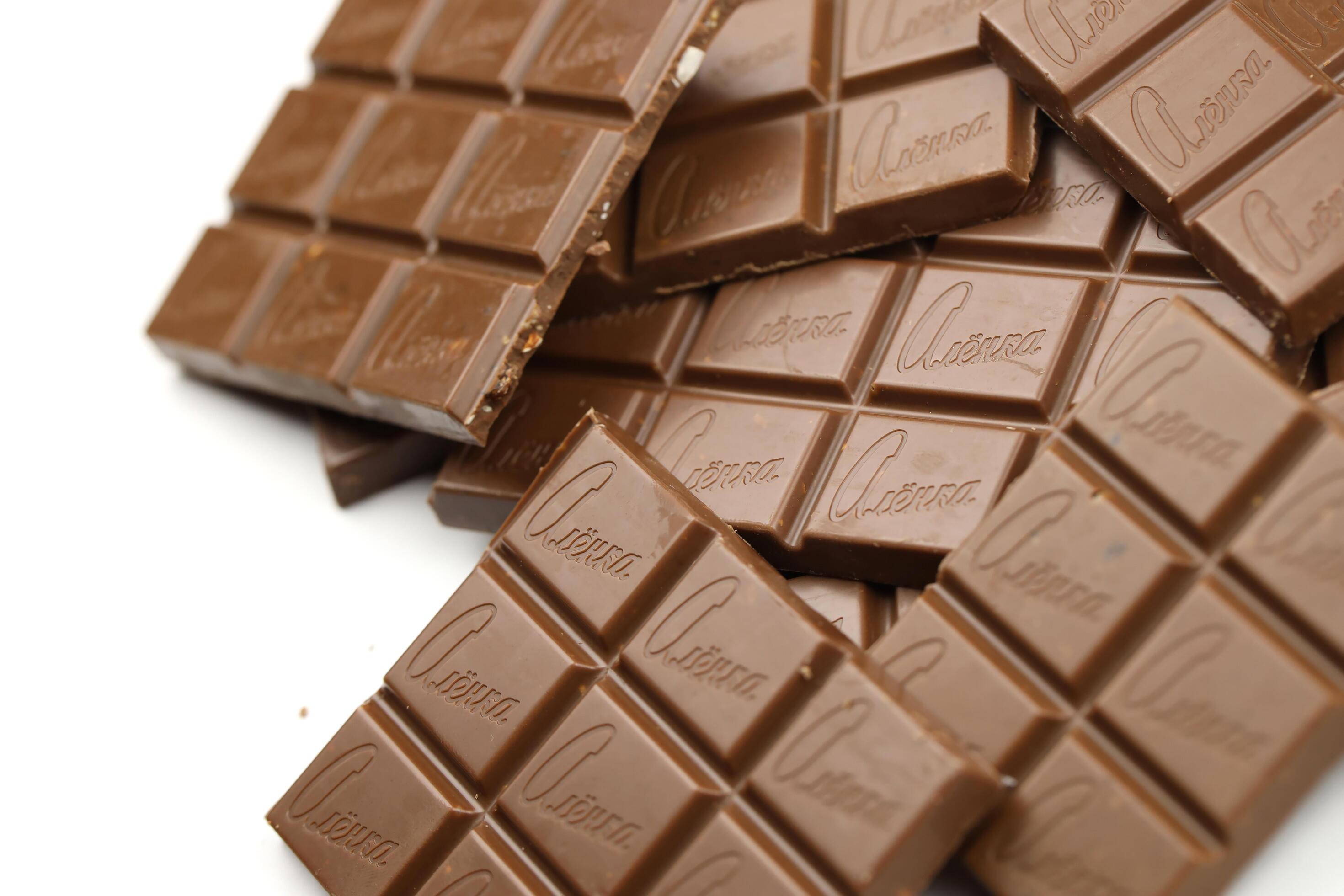 KHARKIV, UKRAINE - JANUARY 27, 2021 Alyonka chocolate square bars ...