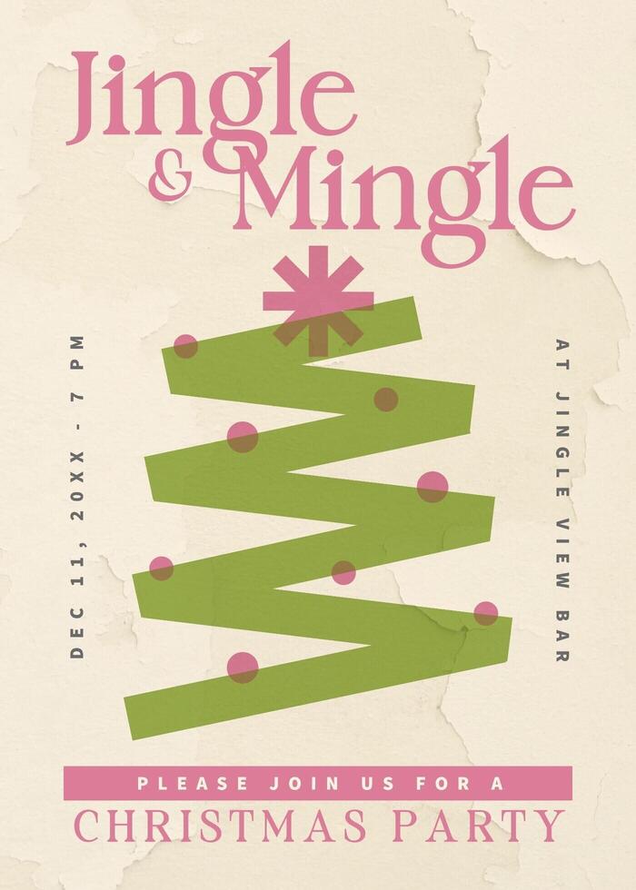 Jingle and Mingle Christmas Party Invitation Card Template 