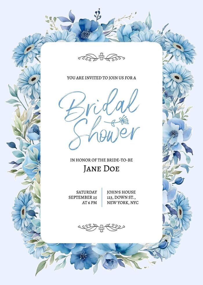 Floral Theme Bridal Shower Greeting Card template