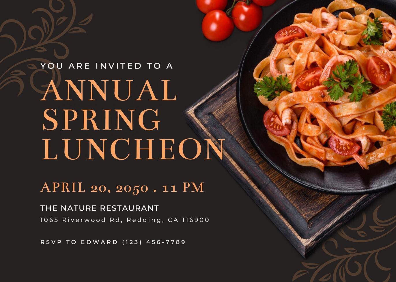 Minimalist Annual Spring Luncheon Invitation Card template