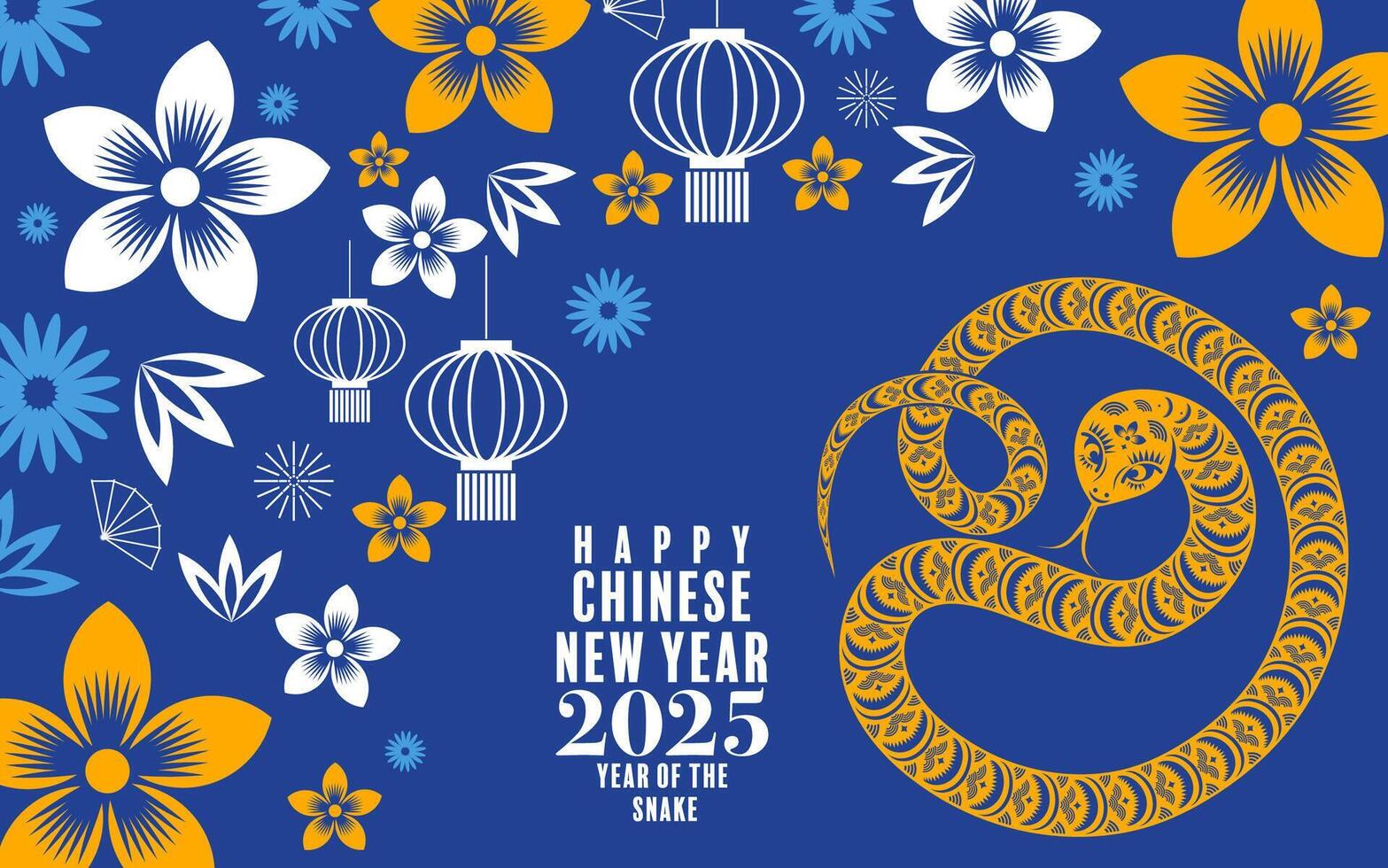 Happy chinese new year 2025 the snake zodiac sign paper cut style on color background. vector