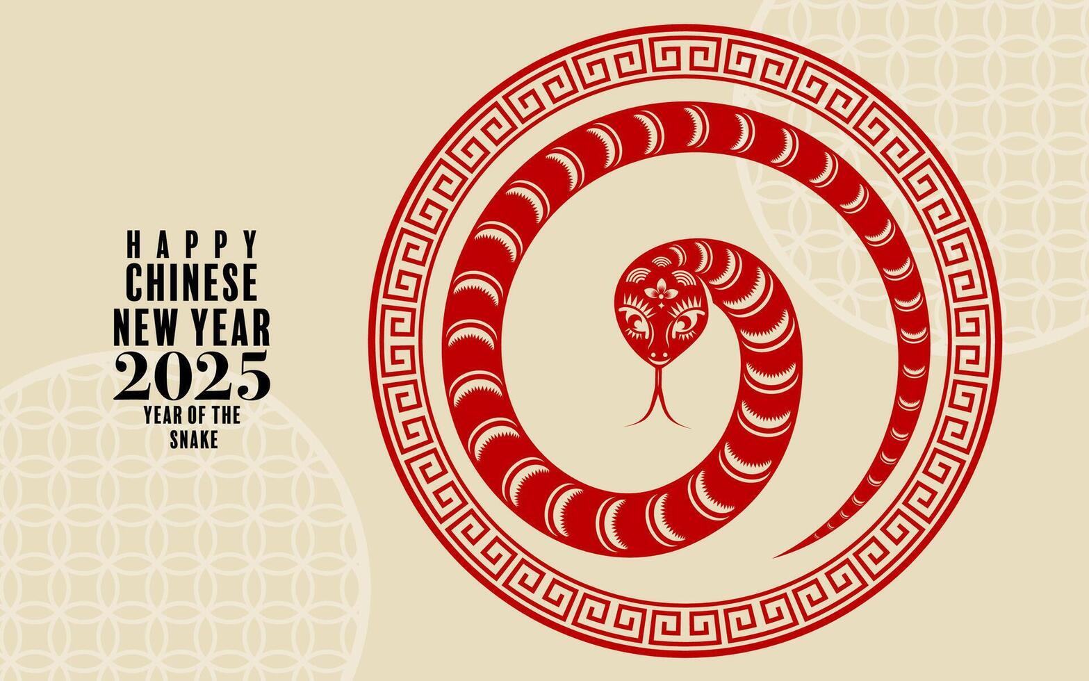 Happy chinese new year 2025 the snake zodiac sign paper cut style on color background. vector