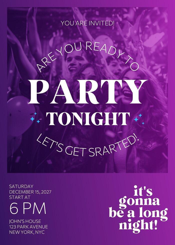 Party Time Invitations Card template