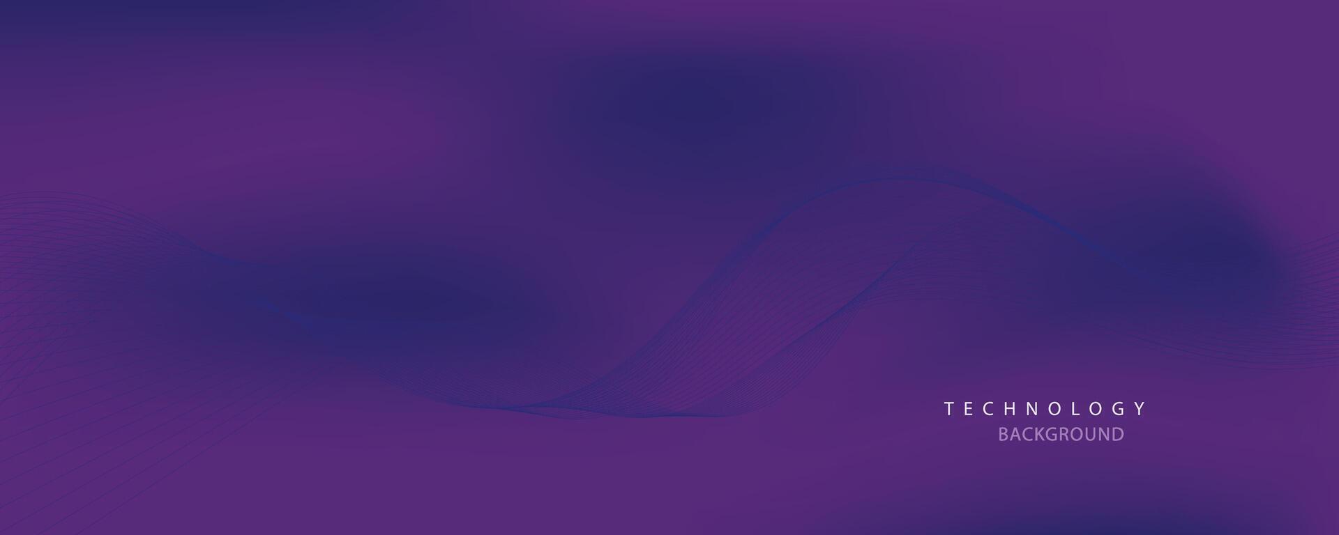Purple background with flowing wave lines. Futuristic technology concept. illustration vector