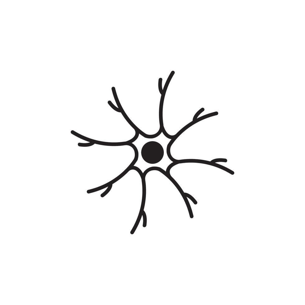 Neuron logo or nerve cell logo design,molecule logo illustration template icon with concept vector