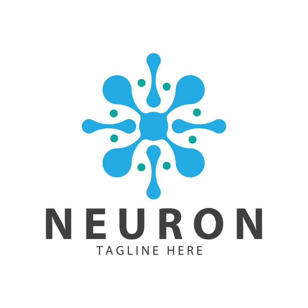 Neuron logo or nerve cell logo design,molecule logo illustration template icon with concept vector