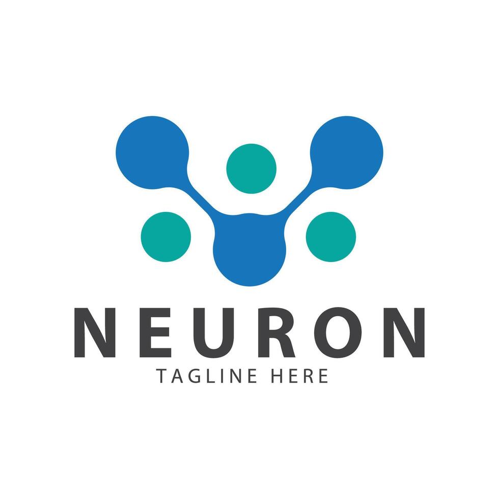 Neuron logo or nerve cell logo design,molecule logo illustration template icon with concept vector