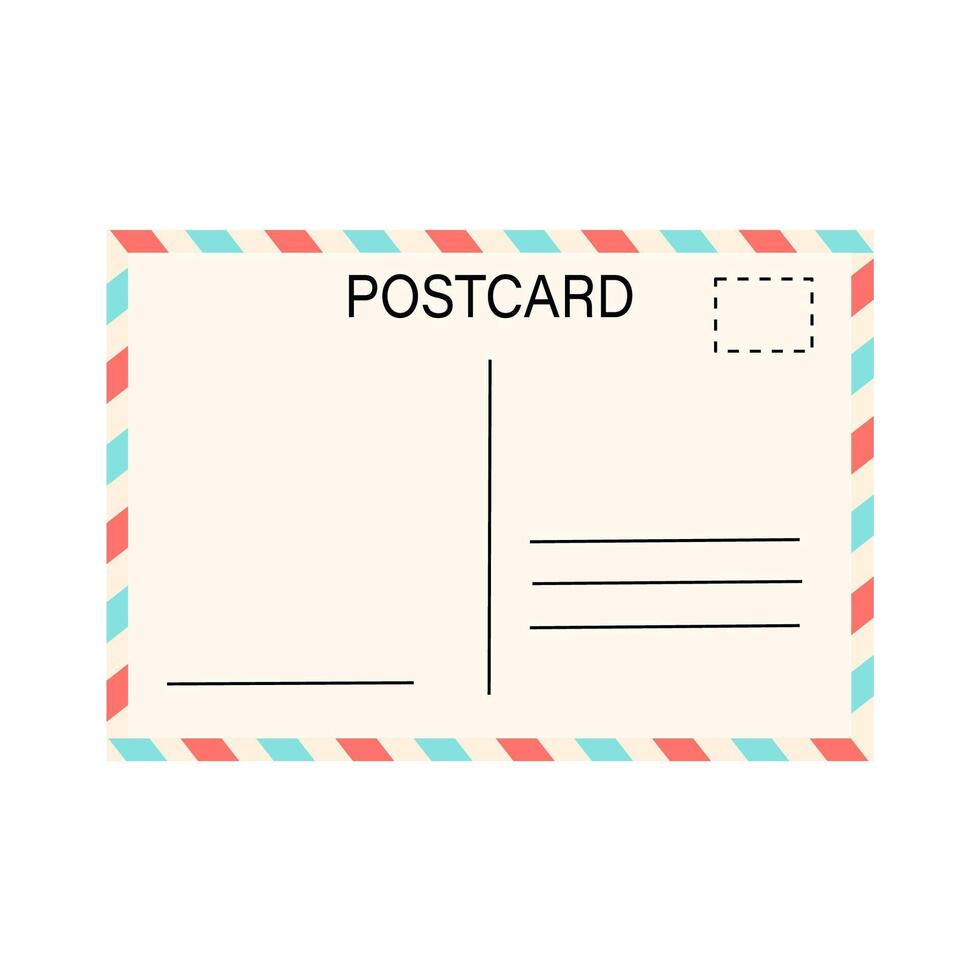 Blank postcard, post illustration isolated on white background vector