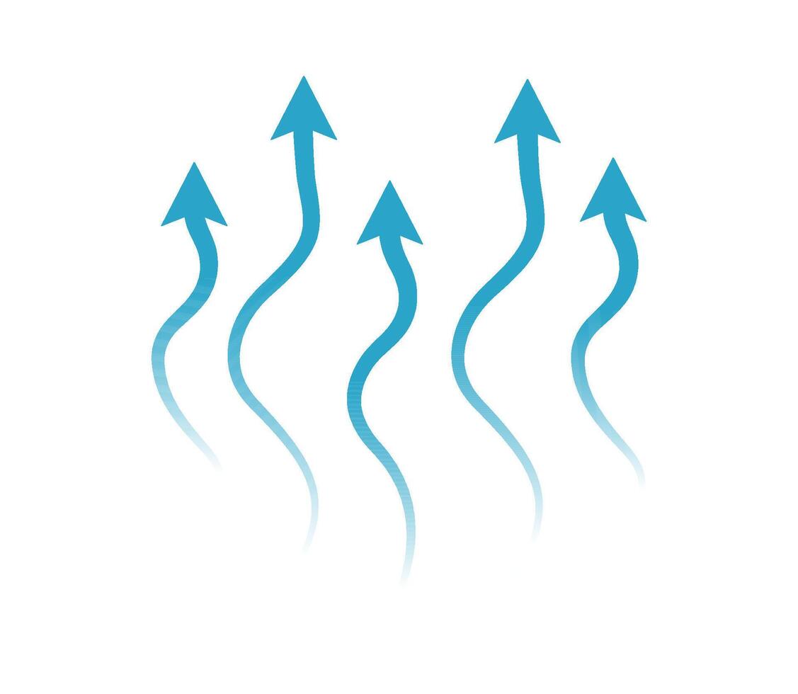 Flow wave arrows spread up. conditioner sign isolated. Air and water symbol for infographic banner and website. vector