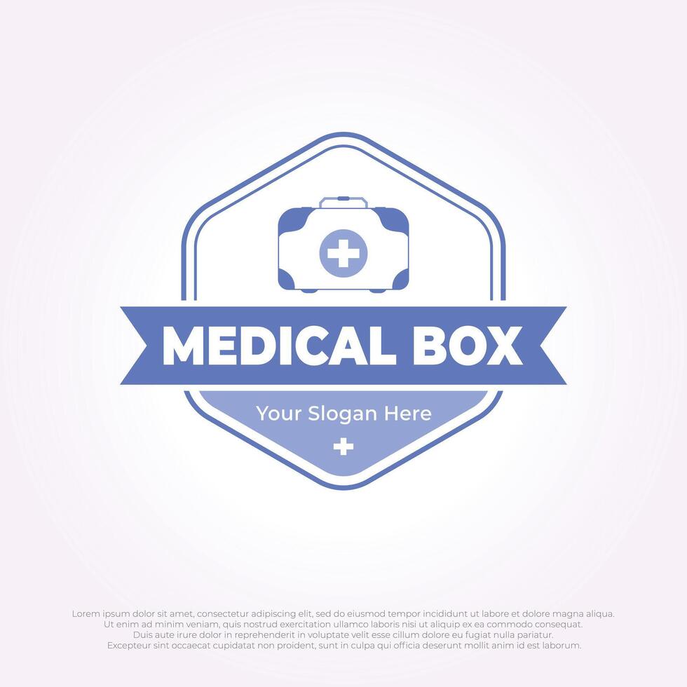 medical box logo icon design template emblem. first aid kit icon badge vector