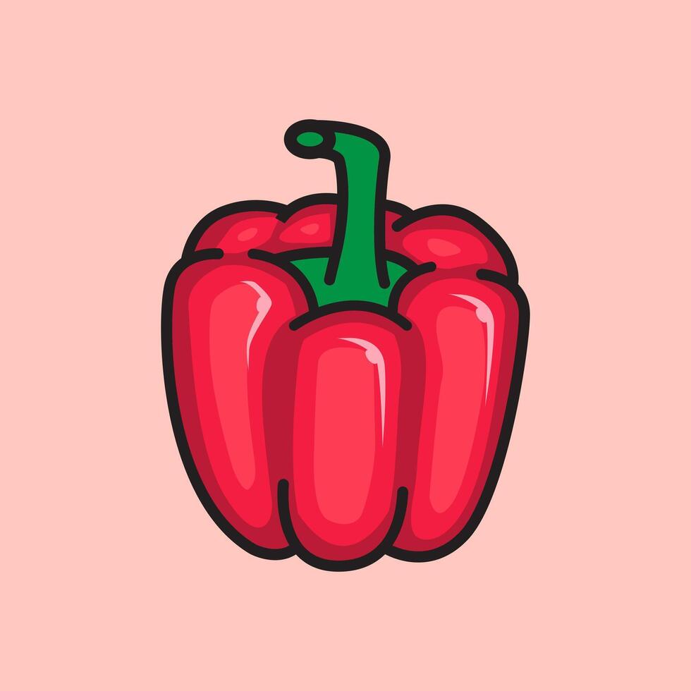 illustration Bell Pepper. design Bell Pepper Vegetable. Hot Spicy Bell Pepper Cartoon design illustration and icon for website, digital and print vector