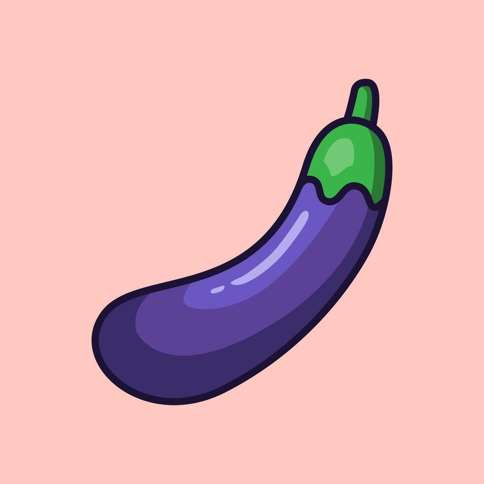 illustration Eggplant. design Eggplant Vegetable. Eggplant Cartoon design illustration and icon for website, digital and print vector