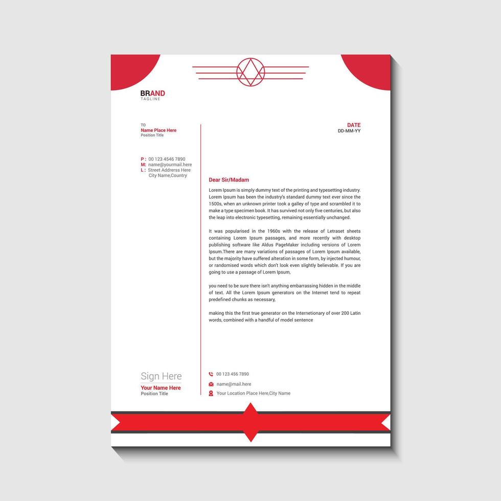 business letterhead template vector