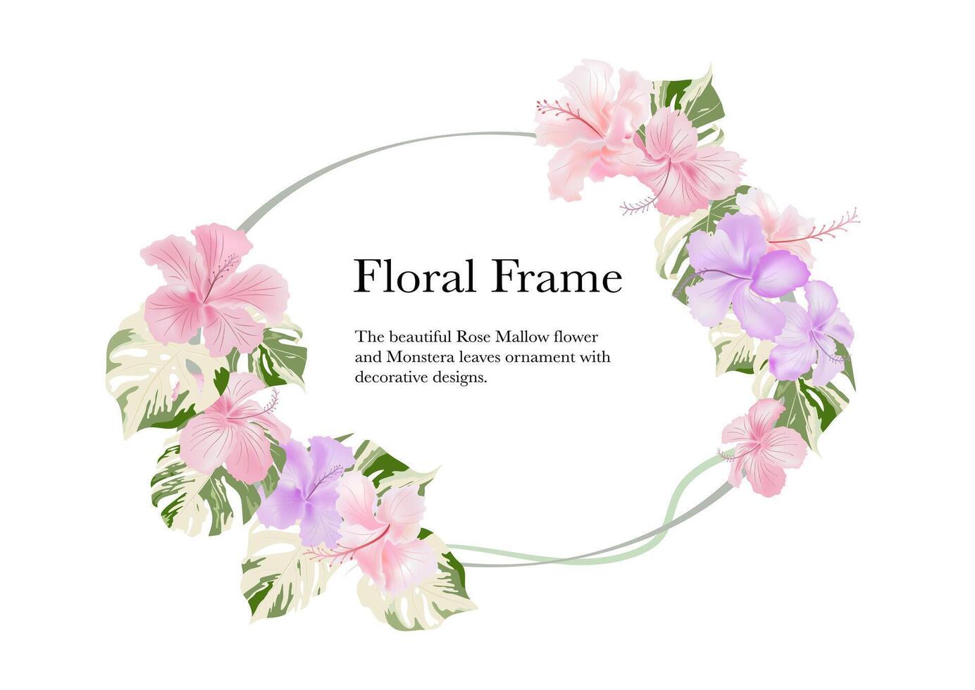 ornamental decorative flower frame banner on white background ep vector