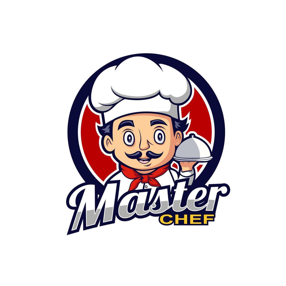 chef character logo design template vector