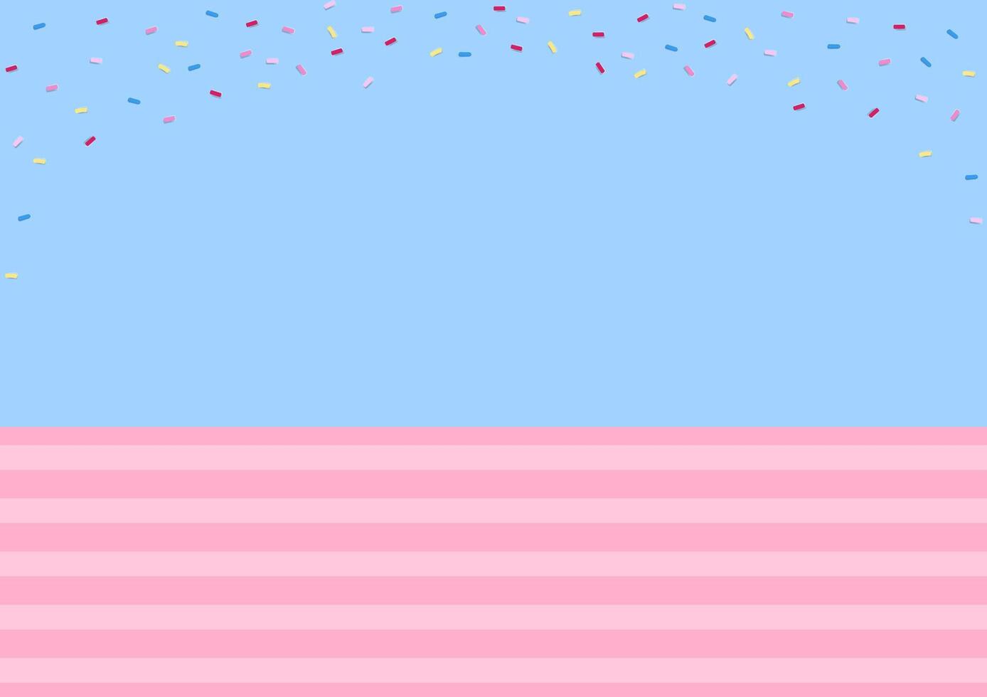 Sugar sprinkles and stripe on blue background vector