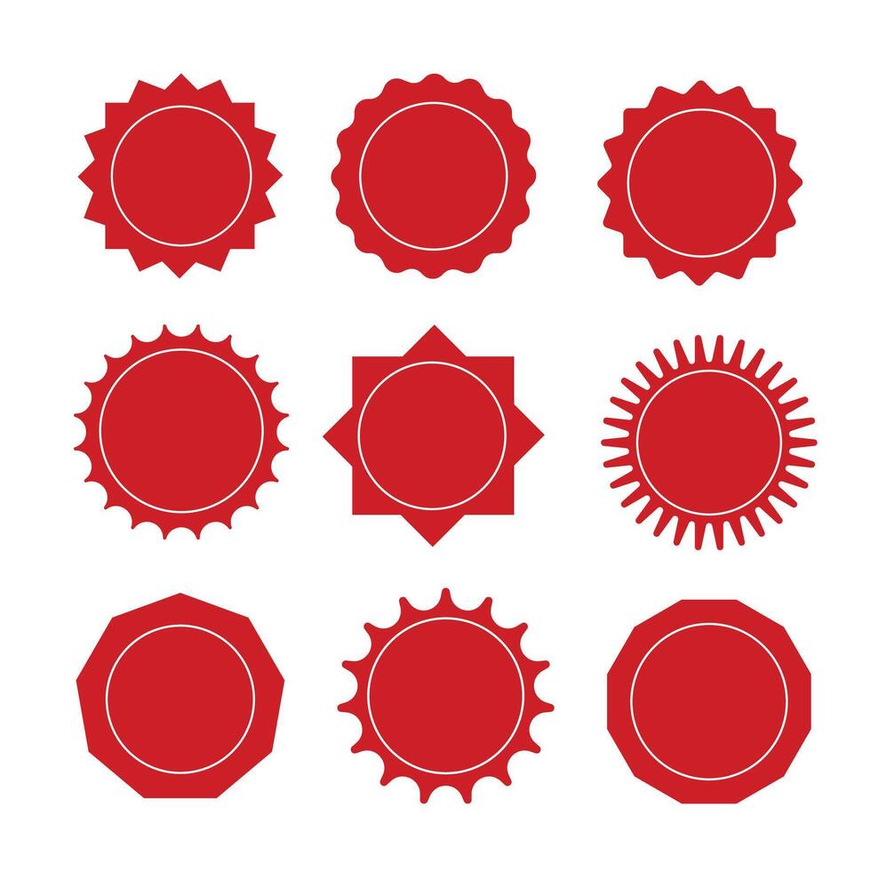 rojo insignias ilustración vector